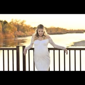 White Lace Maternity Dress